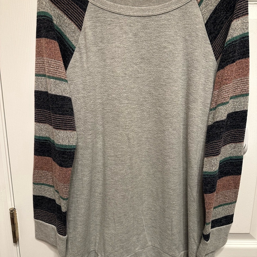 Pink Clover Women's Sweater with Striped Sleeves